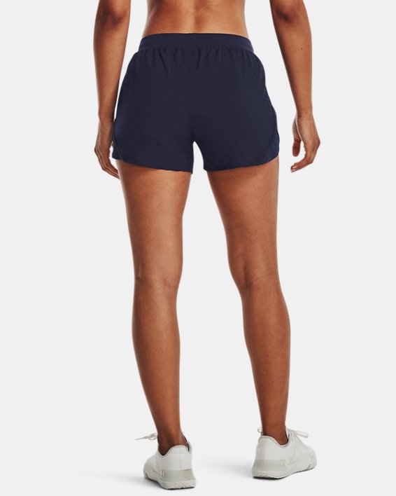 Women's UA Fly-By 2.0 Collegiate Sideline Shorts, Blue, pdpMainDesktop image number 1